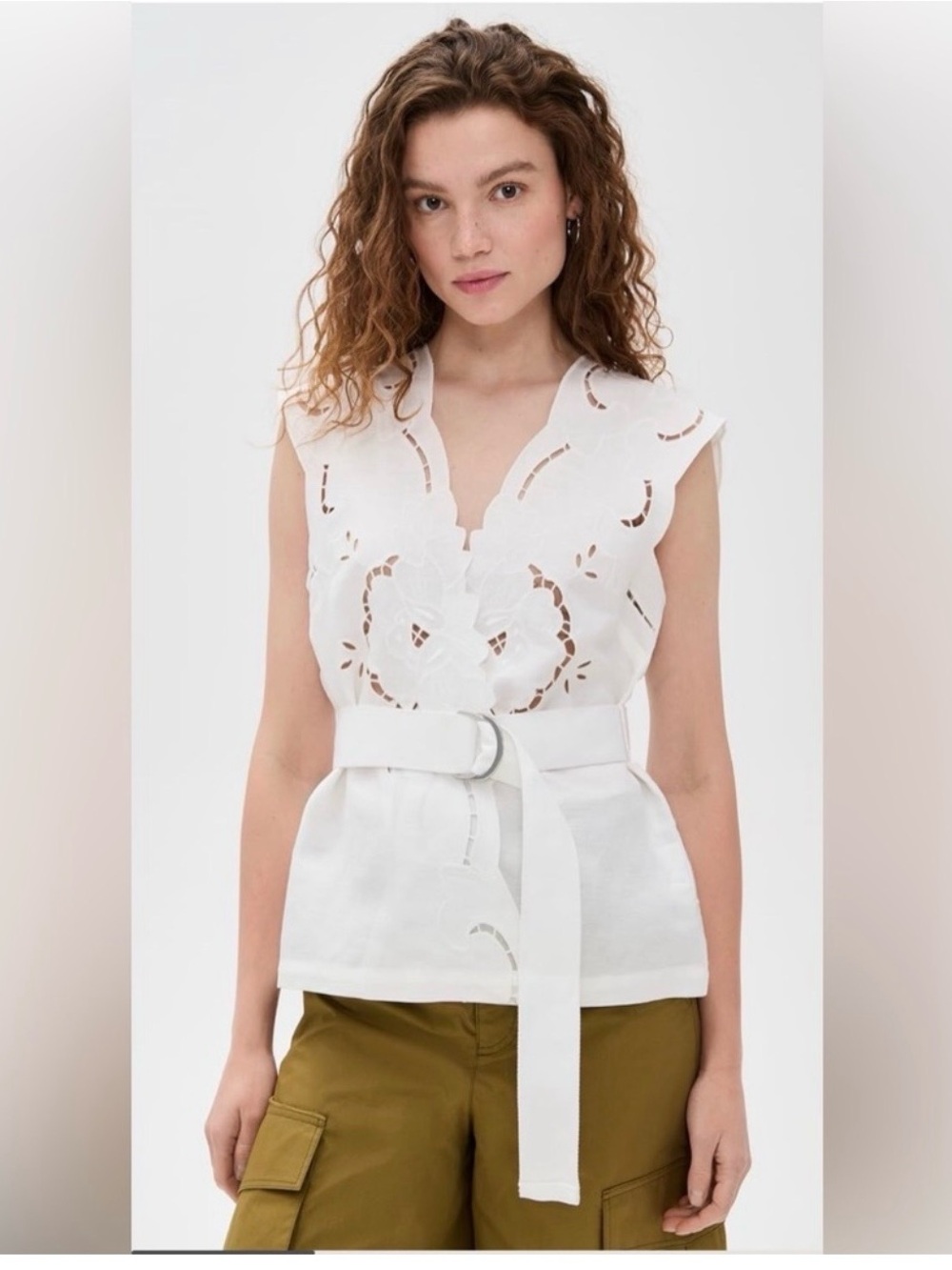 Sea New York dahlia white vest with belt small